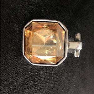 CXC Sterling silver citrine cocktail ring stunner !!